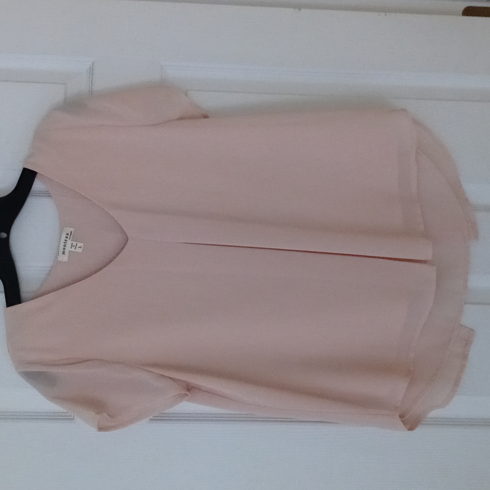 Beige short sleeved blouse